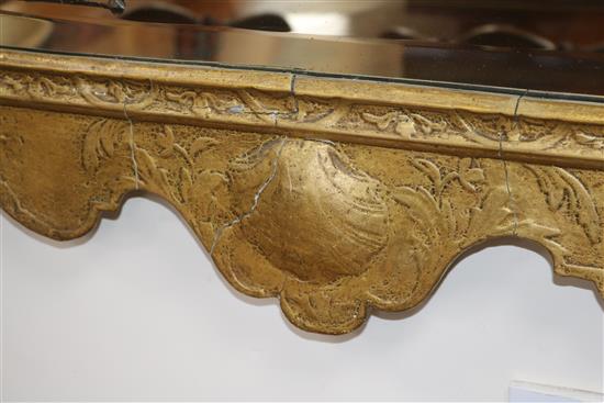 A mid 18th century style gilt gesso wall mirror, W.2ft 7in. H.4ft 8in.